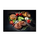 YANGYUE Vegetable Meat Fork Kitchen Canvas Posters and Prints Wall Art Food Picture Living Room Decor （50×70CM/19.6×27.5inch） F