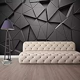 YSMOVE Moderne, kreative 3D-Wandbild, geometrisch, abstrakt, graues Dreieck, großes Wandbild, 3D-Tapete, Wohnzimmer, Fernseher, Heimdekoration, Wandtuch, Fresko-Farbe, Maße: