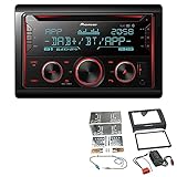 Pioneer FH-S820DAB 2-DIN Autoradio Bluetooth DAB USB passend für Audi TT 2006-2014 schwarz Vollaktiv B