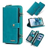 Hülle mit Samsung Galaxy S20 FE Hülle Silikon Handyhülle Schutzhülle Premium Leder PU Flip Klapphülle Magnetisch Screen Standfunktion Brieftasche Ledertasche mit Galaxy S20 FE 5G (Blau)