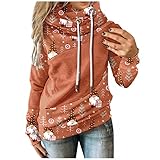 EMATOP Damen Gestreift Pulli Sweatshirts Weihnachten Hoodie Sport Langarm Pullover Outerwear Herbst Winter Kapuzenpullover Frauen Hoodies Schneeflocke Muster Streetwear Lässig Bequemes Ob