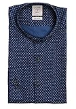 OLYMP Level Five Smart Casual Body fit Hemd Langarm Muster dunkelblau Größe M