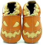 (Halloween, 31 EU) Lederpuschen Lederpatschen Lederschuhe Kinder Hausschuhe Kinderschuhe Kinderhausschuhe weiche Leder Krabbelschuhe Junge Mädchen Kleinkind Lederhausschuhe Puschen L