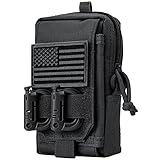IronSeals Taktische Molle-Tasche Mehrzwecktasche Hüftgurt Telefonholster mit Flaggen-Patch und D-Ring für iPhone 13 Pro Max/12 Pro Max/12 Pro/12/11 Pro Max/11 Pro Max/Xs Max, Größe L