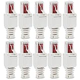 Katigan 10 X Netzwerk AnschlüSse Werkzeugloser RJ45 CAT6 LAN UTP Kabel Stecker Ohne Werkzeug Cat5 Cat7 Installation Kabel Patch Kab