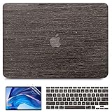 B BELK Kompatibel mit MacBook Air 13,3 Zoll Hülle 2010–2017 Modell A1466 A1369, Holztextur Snap on Schutzhülle Hartschale mit Tastaturabdeckung, MacBook Air 13,3 Zoll Hülle, Schwarz W