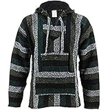 Kapuzenpullover / Hoodie, mexikanischer Stil: Baja-Jerga-Festival, Surfer- und Hippiestil, mintgrün Gr. X-Large, grü