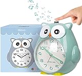 KOROTUS COLLECTION Wecker Kinder ohne Ticken Kinderuhr mit nachtlicht Schlafzimmer Snooze Funktion Uhr Leise und Einfach zu Bedienen laut Alarm fü