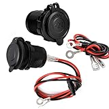 Zigarettenanzünder, JTENG Wasserdicht Marine Grade 12V / 24V Gleichstrom-Feuerzeugsteckdose Steckdose für Boot Motorrad Auto, mit 0,6m Anschlusskabel (2 pcs)