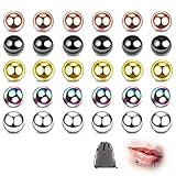 30 Sätze 3MM Zungenpiercingbälle, Zungenpiercing, Zungenpiercingschmuck, magnetischer Zungenpiercingball, Piercingball, Edelstahlpiercing-Ersatzb