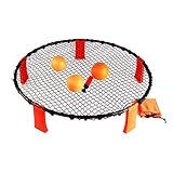 Ahagut Spiderball Set Ball Spiel mit Netz 3 Bällen und Tragetasche Outdoor Beach Rasenteam Sportspiel für Jungen Mädchen Teenag