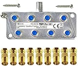 TronicXL 8fach Premium Koax Antennenverteiler HD 3D 4K Verteiler Weiche Splitter zb für DVBT DVBT2 DVBC SAT Unicable Kabelfernsehen Unitymedia Vodafone Kabel Deutschland Kabelfernseh 8er 8-Fach HDTV
