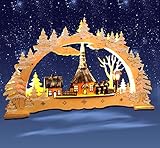 Schwibbogen, Seiffen mit Kirche, Lichterbogen, Weihnachten, 3D mit LED