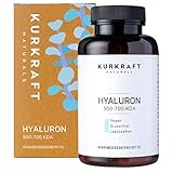 Kurkraft® Hyaluronsäure Kapseln - 500mg - Natürlich fermentiert - Vegan - 500-700 kDa - Hochdosiert - 90 Kapseln (3 Monate) - laborgeprüft - gewissenhaft hergestellt in DE