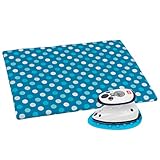 SEMPLIX Bügel Set – Bügelunterlage mit rutschhemmender Rückseite 30 x 40 cm, Mini Bügeleisenablage 10,5 x 15,5 cm, Prym Mini Dampf Bügeleisen (türkis)