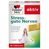 Doppelherz Stress - gute Nerven – Nahrungsergänzungsmittel mit den Vitaminen B1, B2, B6 und B12 für die normale Funktion des Nervensystems – Mit Ginkgo & Melisse – 1 x 30 Tab