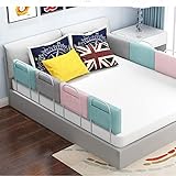 Bettgitter für Kinder Baby Kleinkinder, 50-200cm,Weich,Waschbar, Rausfallschutz Kinderbett Babybett Bed Rails Bettumrandung,Bettschutzgitter, für Kinderbetten und Elternbetten, Grün R