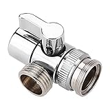 HERCHR 3 Wege Wasserhahn Adapter, Eckventil G 1/2' Brause Dusche Adapter, Messing Umsteller, Duschsystem Diverter, Ventil Umschalter Switch Valve, M24 Wasserhahn E