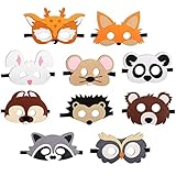 JAHEMU Tiermasken Filz Masken Kindermasken Halloween Maske Partymasken Weihnachten Geburtstag Geschenke fü