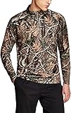 TSLA Herren 1/4-Reißverschluss-Pullover, Langarm Quick-Dry Performance-Laufshirt, Mkz05 1pack - Hunting Camo, XL