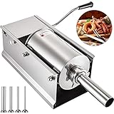 VEVOR Wurstfüllmaschine 5L Edelstahl Wurstfüller Horizontal Manuell Wurst Fleischwolf Stuffer Maschine zur Herstellung von Hot Dog Würstchen Bratwurst Geeignet für Zuhause und Gewerb