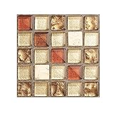 LisaQ-n 10 Stück Selbstklebende Fliesen 3D Aufkleber DIY wasserdichte Küche Badezimmer Wandaufkleber Dekoration 10x10 cm Kreative Wohnkultur Wandtattoos Abnehmbare Moderne Kunst Aufkleber (#006)