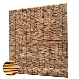 Bambusrollo,Durchscheinend Rollo Bambus,Retro Carbonization Natural Schilf Vorhang Bambus Handgewebt Sonnenschutzrollos,FüR Outdoor Fenster Und TüRen AußEnterrasse(Size:50 * 60cm/20 * 24in)