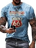 Tomwell Herren Racing Team T-Shirt Kurzarm Retro Printed Biker Motorrad Regular Slim Fit Stil C M