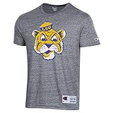 Champion Herren Retro Ultimate Triblend T-Shirt NCAA Old School Logo, Herren, LSU Tigers-Heather Grey, Larg