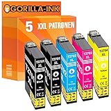 Gorilla-Ink 5 Patronen XXL kompatibel mit Epson T2701 -T2704 |Geeignet für Epson Workforce WF-3620 DWF WF-3620 WF WF-3640 DTWF WF-7110 DTW WF-7210 DTW