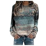 Mophghdj Langarmshirt Damen - Tshirt Damen Langarm locker günstige Pullover Damen Baseball Shirt Damen weiße Bluse Damen Langarmshirt Damen v-Ausschnitt Party Oberteile F
