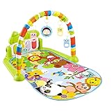 arthomer Musikalische Baby-Spielmatte,Spielen Sie Klavier-Aktivitäts-Fitnessstudio Für Babys Mit Hängendem Spielzeug,75 X57 X43