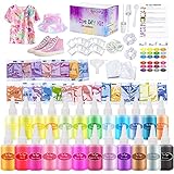 ASCOZY Tie Dye Kit, Textilfarben-Set aus Stoff, 24 lebendige Farben DIY Dye Kits zum Färben von Stoffen, Kleidung, kreativen Kunst- und Bastelaktivitäten Tie Dye Set für Kinder und Erw