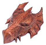 Windalf Pagan Schutzdrache FAFNIR 22 cm Drachen Wanddeko Wandrelief Vintage Holzkunst Holzdeko Handarbeit aus H