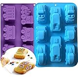 KBstore 2 Stück Zug und Auto Form Antihaft Silikon Backform Kuchen Backform - Muffinform Brotbackform für Kuchen, Seife, Gelee, Muffins, Pudding, Cake #1