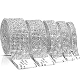 5 Rollen Selbstklebende Kristall Strass Diamant Band DIY Dekoration Aufkleber mit 2 mm Strass 4,5 Yards für Kunst Handwerk, DIY Veranstaltung Auto Telefon Dek