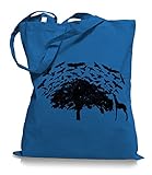 Ma2ca® Birds on Tee Afrika Giraffe Vögel Stoffbeutel Einkaufstasche Tasche Tragetasche/Bag WM101-cornflower_b