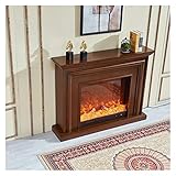 RKRLJX Elektrokamin Elektro-Kamin Mit Mantel, Groß, FreestandingNew Home Design, Umbaut, Familiäre Atmosphäre, Kamine Elektro (Color : Brown, Size : 1.5x1.16m)