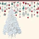 huigou HG® 150cm Weiß Weihnachtsbaum künstliche Tanne Zweige Weihnachtsbäume Metallständer Kunststoff Nadeln PVC Hart und Weichnadel sehr hochwertigfür Outdoor I