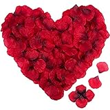 IDEALHOUSE 4000 Stück Künstliche Rosenblätter,Rosenblüten Getrocknet,Haltbare Rosen Blätter Geschmacklos,Rosen Deko für Hochzeit,Valentinstag,Schlafzimmer,Geburtstag,Romantische Atmosphäre (Dunkelrot)