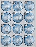 12 TLG. Glas-Weihnachtskugeln Set in Ice Blau Silber Komet- Christbaumkugeln - Weihnachtsschmuck-Christbaumschmuck
