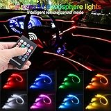 TABEN Auto Umgebungslicht RGB Fernbedienung Dekorative Lampe DIY Refit Flexibles Glasfaserrohr 8 Farben Innenbeleuchtung Atmosphärenlicht 1W DC 12V 5