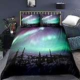 CCBAO 3D-Sternenhimmel-Druck Kingsize-Doppelbett Bettbezug Weiches 3-Teiliges Set Für Den Innenbereich Mit 2 Kissenbezügen Bettwäsche-Set Geeignet Für Schlafzimmer-Heimhotel 180x220