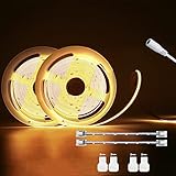 2PACK COB LED Streifen Warmweiss 3000K ,PAUTIX 6m Flexibel CRI90+ LED Strip Lights,DC24V für Schlafzimmer Küche DIY Beleuchtungsprojekt (Netzteil nicht im Lieferumfang enthalten)