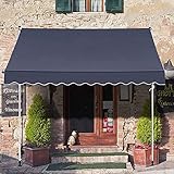 3 x 1,15 m Klemmmarkise - Terrassenmarkise, einziehbarer Sonnenschutz, Wasser / UV / hitze / Wind / staubabweisend mit manueller Kurbel, Tür & Fensterschutz für Innenhof Balkon Geschäft R
