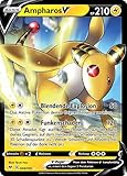 Ampharos V 049/185 Ultra Rare - Pokémon Schwert und Schild 4 – Farbenschock – Deutsch – Pokemon Einzelkarte + 1 x Heartforcards ® Top