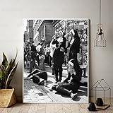 Leinwand Poster Nonnen Party Trinken und Rauchen Schwarz-Weiß-Bild Leinwand Poster und Drucke HD-Druck Wandbild Wohnzimmer Wohnkultur Rahmenlose M