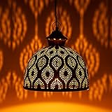 MAADES Orientalische Lampe Pendelleuchte Gold Afzal -2-32cm E27 Lampenfassung | Marokkanische Design Hängeleuchte Leuchte | Orient Lampen für Wohnzimmer, Küche oder Hängend über den E