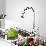 Kitchen Tap Moderne Vollkupfer einzelne kalte Spüle Wasserhahn Kreative 360 ​​Grad Swivel Badezimmer Vanity Waschtischarmaturen Einlochmontage einzigen Griff Restaurant Hotel Kochen Zimmer W