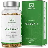 Algenöl Omega 3 Vegan [1100 mg ] - 300 EPA and 600 DHA pro Tagesdosis - 100% pflanzlich Omega 3 Algenöl - Unterstützt normale Gehirnleistung & Sehkraft - 120 Vegan Omega 3 Kapseln H